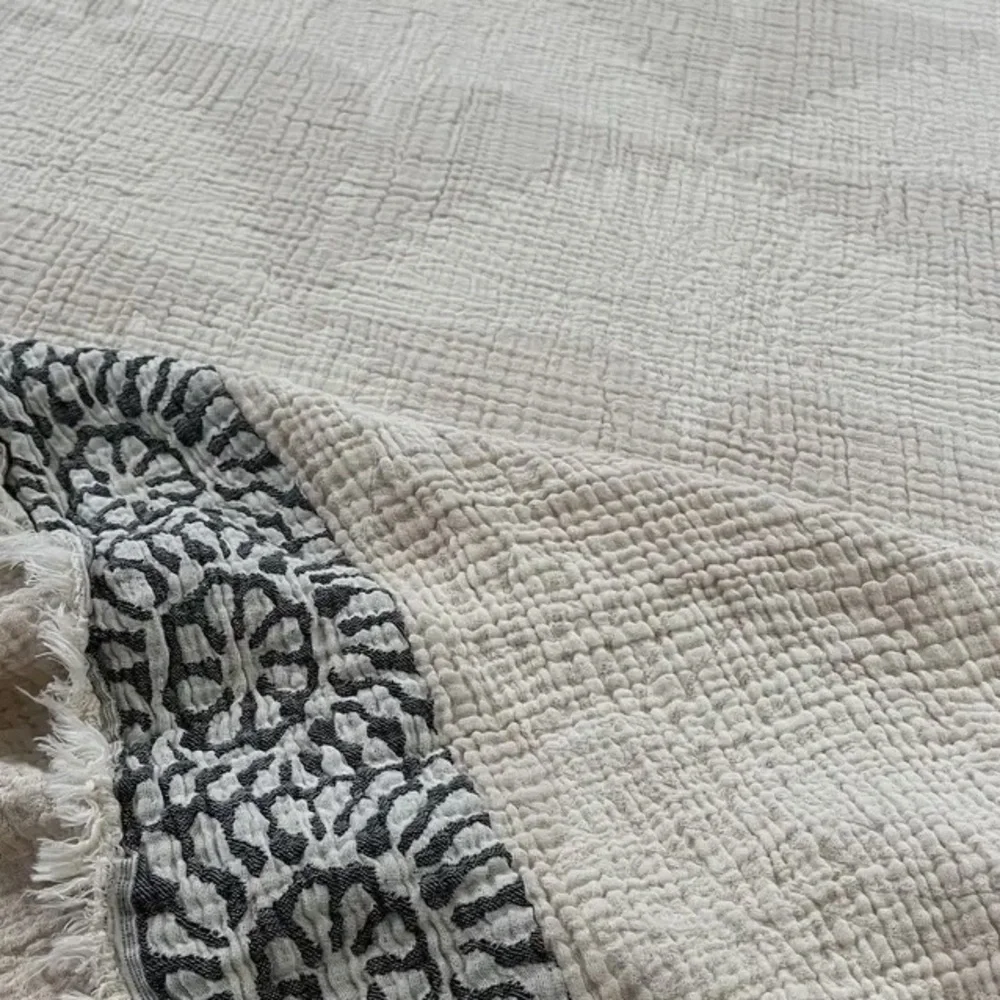 Modern Birds in Flight Cranes Woven Organic Cotton 2 Sides FLiPSiDE Tan + Cream